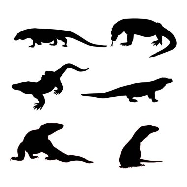 Komodo Ejderhaları El Siluet Çizer