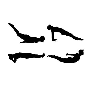 Man Yoga arka plan vol 01 'de siyah siluet çizimi yapıyor