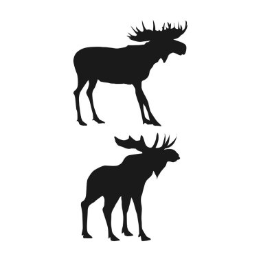 Geyik siyah silueti görünümü Vol 02