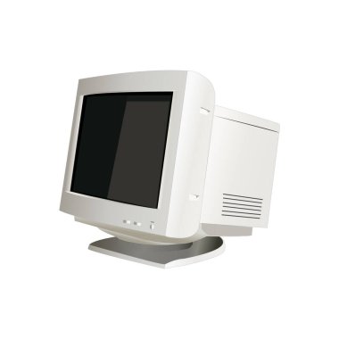 Eski Dijital Monitör Çizim Vektör Tabanı Vol 01