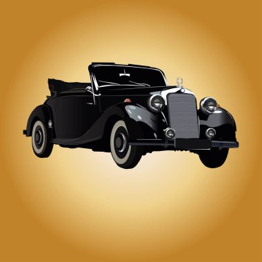 Eski model araba tasarımı çizimi