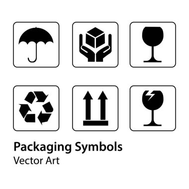 Ambalaj Sembolleri Vektör Sanat Simgeleri