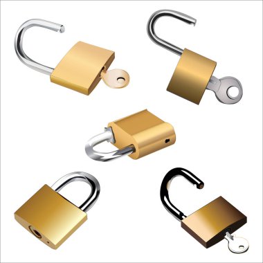 Anahtar vektör illüstrasyonu Vol 01 ile asma kilit