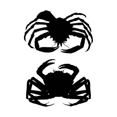 Deniz ürünleri ikonu yengeç vektör silueti arka plan Vol 04