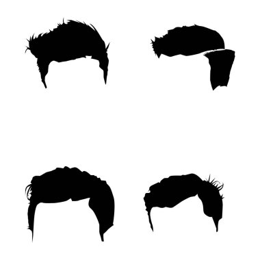 Beyaz B 'de izole edilmiş tasarımcılar için moda erkek saç modelleri.