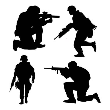 Silahlı ordu silueti, tüfekli Amerikan askerleri Bağımsızlık ya da Anma Günü geçmişi 3