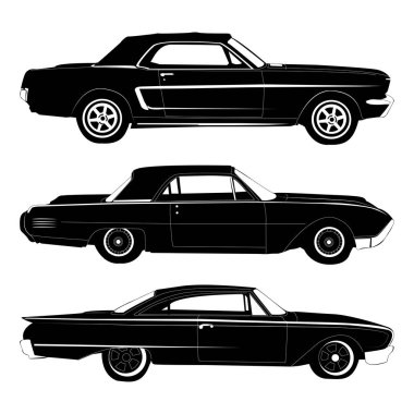 Klasik araba Illustration A 'nın silueti