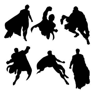 Süper kahraman Siluet Siyah Arkaplan Vol 1