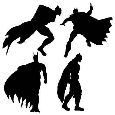 Süper kahraman Siluet Siyah Arkaplan Vol 6