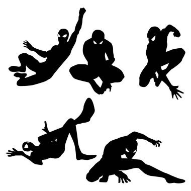 Süper kahraman Siluet Siyah Arkaplan Vol 8