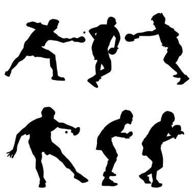 masa tenisçisi siluet Şekilleri VOL 2