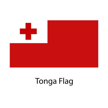Tonga Flag el çizim vektörü tabanlı çizim