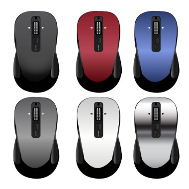 Kablosuz Bluetooth Side Scroll Mouse Illustration vektör tabanlı Vol 02