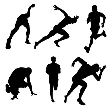 Atletizm Siyah Siluetleri Çizim Vol 2