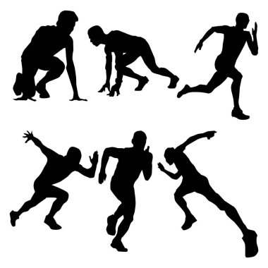 Atletizm Siyah Siluetleri Çizim Vol 3