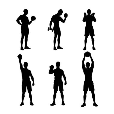 Beyaz arkaplan vol 02 üzerindeki siyah siluet çizimi