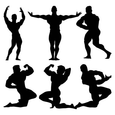 Vücut geliştirici siluet siyah arkaplan Vol 3