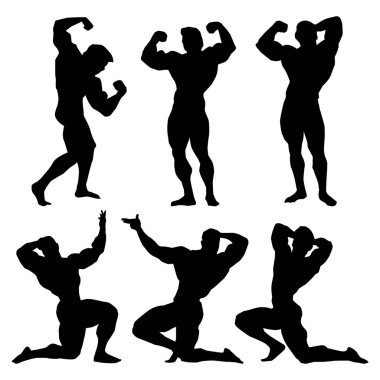 Vücut geliştirici siluet siyah arkaplan Vol 2 