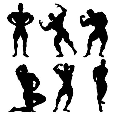 Vücut geliştirici siluet siyah arkaplan Vol 4