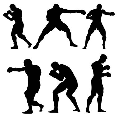 Boks oyuncusu silueti Siyah Şekiller Vol 2