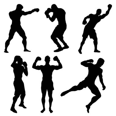 Boks oyuncusu silueti Siyah Şekiller Vol 3