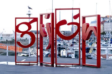 Gijon, Spain. 3-11-2021. The Letters of Gijon