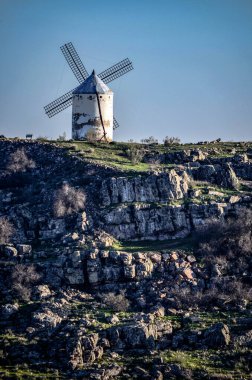 Moral de Calatrava, Spain. 28-12-2012. Windmill in a cliff