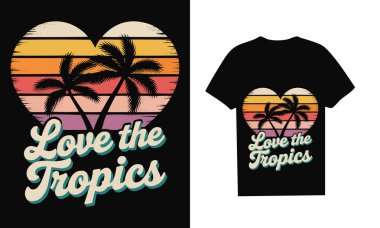 This vibrant design features a heart-shaped sunset with palm trees, perfectly capturing the tropical paradise vibe. Ideal for anyone who loves sunsets, tropical islands, and peaceful vibes.
