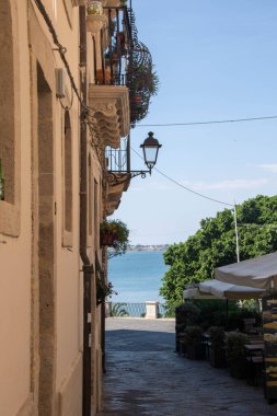 at Syracuse, Italy / On 08/01/22/ street in the old center of Ortigia island,  in Sicily, Italy