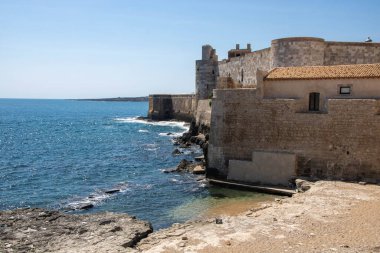 The Castello Maniace is a citadel and castle in Syracuse, Sicily,  situated at the far point of the Ortygia island promontory, where it was constructed between 1232 and 1240