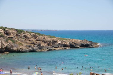 Calamosche, a beautiful sandy cove in the Vendicari Nature Reserve wildlife oasis, located between Noto and Marzamemi, Sicily, Italy.