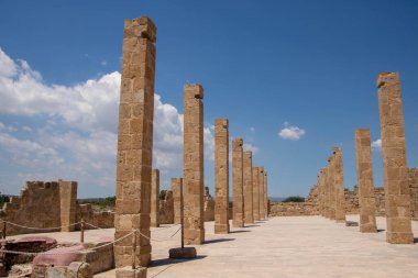 Ancient Greek city of Eloro in Vendicari Nature Reserve wildlife oasis, located between Noto and Marzamemi, Sicily, Italy