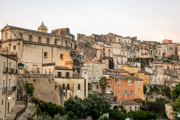 Vue Ragusa Ibla Soir Sicile Italie — Photo