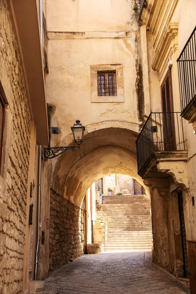 Straße Historischen Zentrum Von Modica Provinz Ragusa Sizilien Italien — Stockfoto