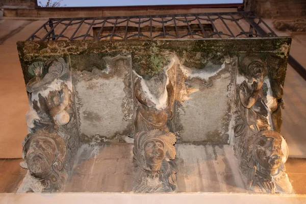 Украшение Стиле Барокко Балконе Рагуза Ибла Сицилия Италия — стоковое фото