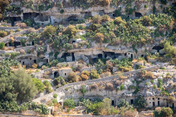 stock image Aerial view of Scicli, seen from Complesso della Santa Croce, Ragusa province, Sicily, Italy