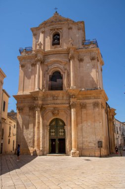 İtalya, Scicli 'de 07-04-22' de San Michele Ragusa 'nın barok kilisesi, Sicilya, İtalya,