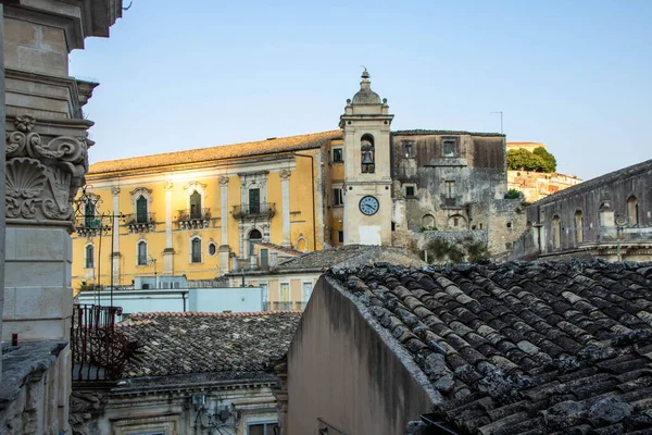 Detalhes Barrocos Palácio Velho Ragusa Ibla Sicília Itália — Fotografia de Stock