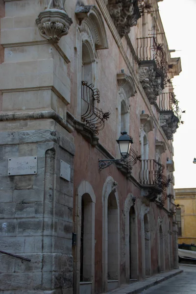 Barokk Részletek Szicíliai Ragusa Ibla Régi Palotájáról Olaszország — Stock Fotó