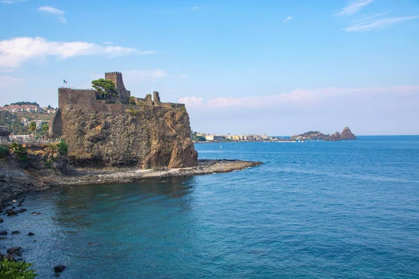 Das Normannische Schloss Von Aci Castello Der Provinz Catania Sizilien — Stockfoto