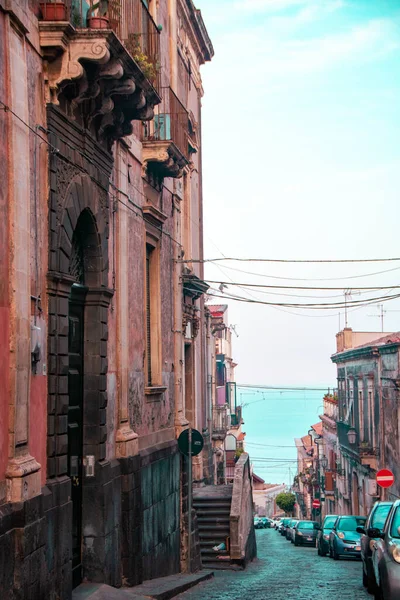 Acireale Italia Calle Que Conduce Mar Centro Histórico Sicilia Italia — Foto de Stock