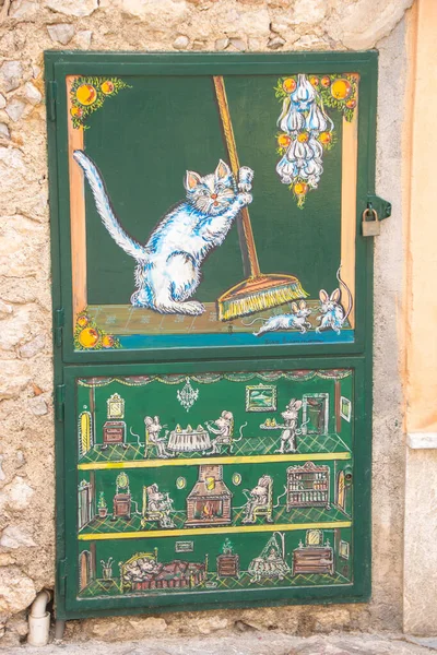 Украшенные Двери Домах Таормины Сицилия Италия — стоковое фото