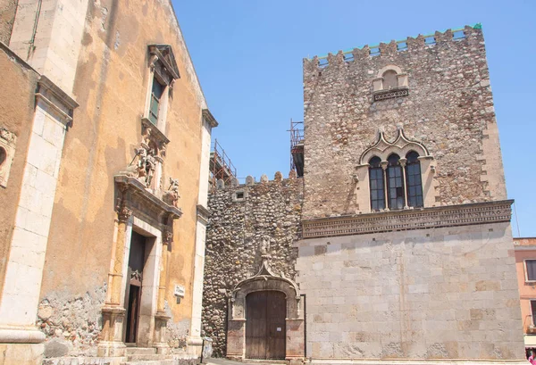 Palacio Corvaia Iglesia Santa Caterina Taormina Sicilia —  Fotos de Stock
