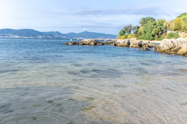 Paisaje Playa Samil Costa Rias Baixas Galicia Vigo España — Foto de Stock
