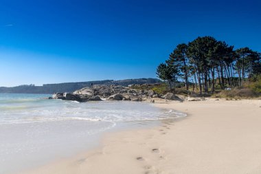 Galiçya, İspanya 'daki Nerga plajının manzarası