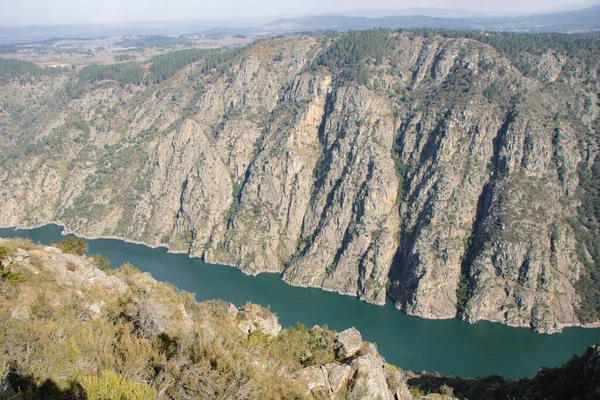 stock image Landscape of Ribeira Sacra and river Sil canyon in Galicia, Spain