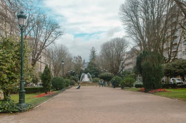 İspanya, Vigo 'da, Şubat 2022' de, Galiçya 'daki güzel kasabanın tarihi merkezi.