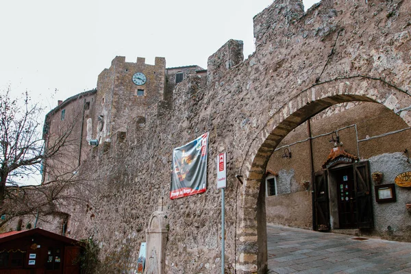 Στο Capalbio Ιταλία Τον Δεκέμβριο Του 2019 Μεσαιωνικά Τείχη Και — Φωτογραφία Αρχείου
