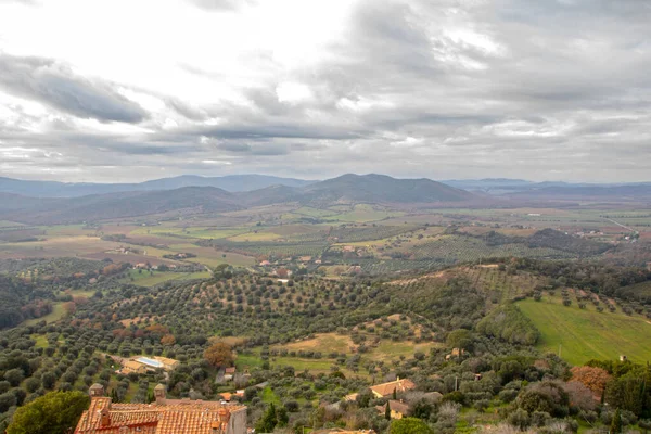 Landskap Toscana Landsbygd Och Sett Utifrån Fästningen Cabalbio Toscana Italien — Stockfoto