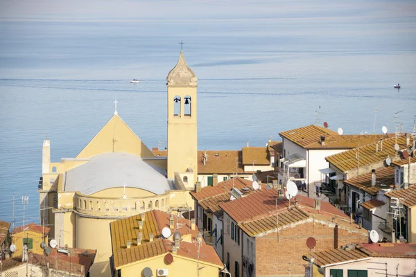 Luftaufnahme Des Malerischen Hafens Von Porto Santo Stefano Toskana Italien — Stockfoto